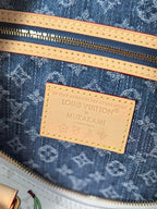 LV 25S SPEEDY SOFT 30 IN WHITE CANVAS MONOGRAM CHERRY PRINT GOLD HARDWARE
