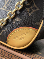 LV 25S BOULOGNE 20 IN DARK BROWN MONOGRAM CANVAS GOLD HARDWARE