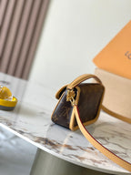 NANO DIANE 19 IN BROWN MONOGRAM CANVAS AND LEATHER TRIM