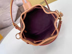 LV 25S NANO NOÉ 16 IN DARK BROWN MONOGRAM COATED CANVAS LEATHER TRIM