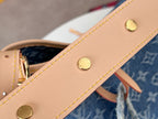 LV 25S CARRYALL 39 IN BLUE DENIM MONOGRAM LEATHER TRIM
