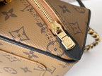 LV 25S JUST IN CASE 14 IN BROWN MONOGRAM CANVAS LEATHER TRIM BLACK