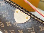 LV 25S POCHETTE TIRETTE 22 IN DARK BROWN MONOGRAM CANVAS GOLD HARDWARE