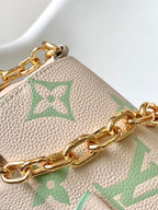 FAVORITE BAG 24 IN BEIGE MIX GREEN MONOGRAM SOFT GRAINED COWHIDE