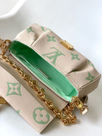 FAVORITE BAG 24 IN BEIGE MIX GREEN MONOGRAM SOFT GRAINED COWHIDE