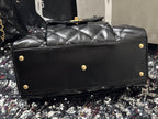BOWLING BAG 33 IN BLACK SOFT LAMBSKIN GOLD HARDWARE