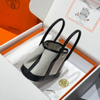 GARDEN PARTY 23CM IN WHITE TOILETS COTTON CANVAS AND BLACK CALFSKIN