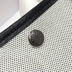 GARDEN PARTY 30CM IN WHITE TOILETS COTTON CANVAS AND BLACK CALFSKIN