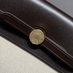 HERMES 25S MINI HERBAG 20 IN OFF WHITE AND BLACK CANVAS GOLD HARDWARE