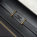 HERMES 25S MINI HERBAG 20 IN FULL BLACK CANVAS GOLD HARDWARE