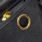 HERMES 25S MINI HERBAG 20 IN FULL BLACK CANVAS GOLD HARDWARE