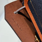 HERMES 25S MINI HERBAG 20 IN NAVY BLUE CANVAS GOLD HARDWARE