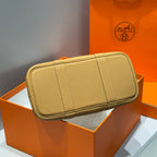 HERMES 25S GARDEN PARTY 30 IN CARAMEL CALFSKIN