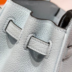 HERMES 25S MEDIUM BIRKIN 25 IN CLOUD BLUE CALFSKIN SILVER HARDWARE