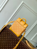 STEAMER 18 IN PEPPER ORANGE MONOGRAM HERITAGE CANVAS GOLD HARDWARE
