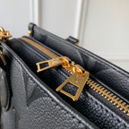 ONTHEGO EAST WEST BAG 25 IN BLACK MONOGRAM EMBOSSED COWHIDE