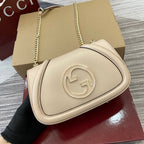 BLONDIE MINI SHOULDER BAG 21 IN BEIGE CALFSKIN GOLD HARDWARE