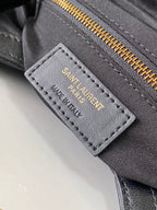 26 BLACK SHEEPSKIN WITH GOLD BUCKLE BAG