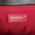 CC LARGE 33 HOBO SHOPPING BAG IN BLACK CALFSKIN