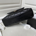 CC LARGE 33 HOBO SHOPPING BAG IN BLACK CALFSKIN