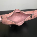 LOOP 23 IN PEACH PINK OSTRICH LEATHER SILVER HARDWARE
