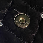 FLAP BAG 23 ATTACHED DIAMOND IN BLACK VELVET GOLD HARDWARE