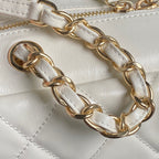 BOWLING BAG 29 IN OFF-WHITE CALFSKIN GOLD HARDWARE