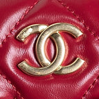 BOWLING BAG 29 IN RED CALFSKIN GOLD HARDWARE