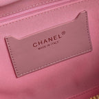 BOWLING BAG 29 IN BABY PINK CALFSKIN GOLD HARDWARE