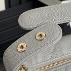 HOBO BAG 21 IN RHINO GRAY GRAINED CALFSKIN GOLD HARDWARE