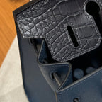 BIRKIN FAUBOURG TOUCH 20 IN NAVY BLUE CALFSKIN WITH SILVER HARDWARE (MADE-TO-ODER)