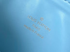 COUSSIN PM 26 IN WHITE BLUE MONOGRAM EMBOSSED LAMBSKIN GOLD HARDWARE