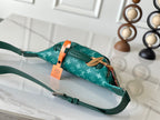 RUSH BUMBAG 30 IN GREEN MONOGRAM HERITAGE CANVAS