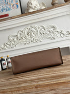 ZIP CABINE 31 BAG IN CHOCOLATE BROWN CANVAS AND BLACK CALFSKIN
