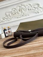 ZIP CABINE 31 BAG IN OLIVE GREEN CANVAS AND BLACK CALFSKIN
