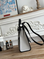 ZIP CABINE 31 BAG IN BLACK MIX WHITE CANVAS AND CALFSKIN