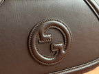 BLONDIE LARGE TOP HANDLE BAG 32 IN DARK BROWN CALFSKIN