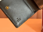 MEDIUM DOUBLE G WALLET 11.5 IN BLACK SMOOTH CALFSKIN