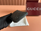 BI-COLOUR ZIP KEY CASE 12 IN DARK GREY CALFSKIN