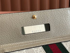 OPHIDIA WALLET ON GOLD CHAIN 19 IN LIGHT BEIGE GG CANVAS AND LIGHT BROWN CALFSKIN