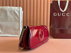 MEDIUM BLONDIE SHOULDER BAG 26.5 IN RED PATENT CALFSKIN