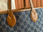 SMALL TOTISSIMA REVERSIBLE TOTE 22 IN DARK BLUE DENIM ONE SIDE BLUE SUEDE