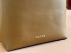 EMBLEM SMALL BUCKET BAG 19 IN BROWN SMOOTH CALFSKIN