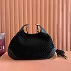 MEDIUM B SHOULDER BAG 42 IN BLACK GG SUEDE