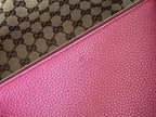 MEDIUM TOTISSIMA REVERSIBLE TOTE BAG 30 IN ROSSO ANCORA RED CALFSKIN BEIGE AND BROWN GG CANVAS ON SIDE