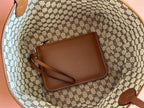 MEDIUM TOTISSIMA REVERSIBLE TOTE BAG 30 IN BROWN CALFSKIN BEIGE AND BROWN GG CANVAS ON SIDE