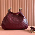 MEDIUM B SHOULDER BAG 42 IN ROSSO ANCORA RED GG EMBOSSED CALFSKIN