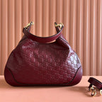 MEDIUM B SHOULDER BAG 42 IN ROSSO ANCORA RED GG EMBOSSED CALFSKIN