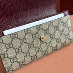GG MARMONT BAG 19 EBONY AND DARK RED CALFSKIN ON CHAIN
