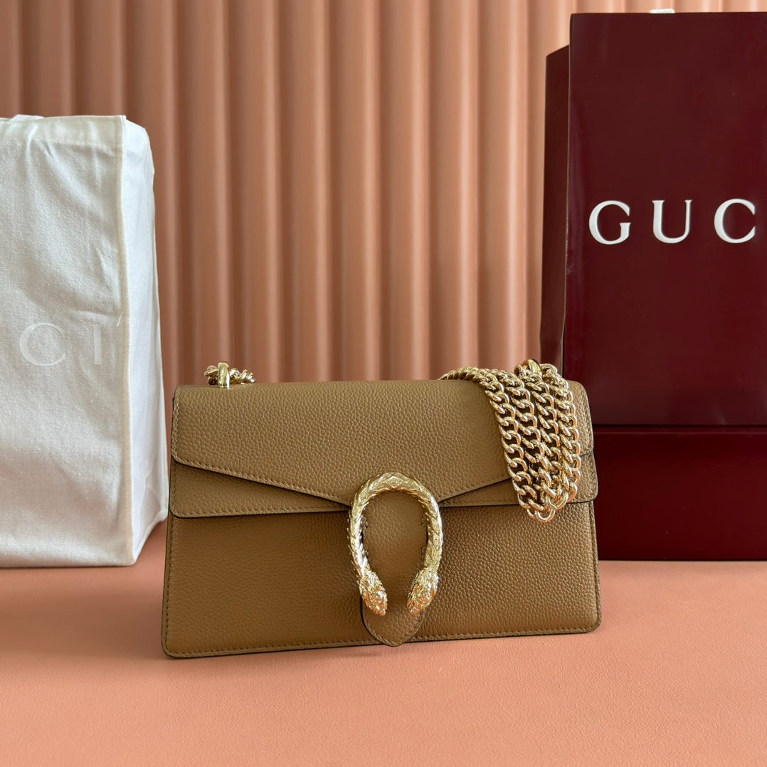 GUCCI 25S DIONYSUS WALLET 28 IN SAND BROWN CALFSKIN